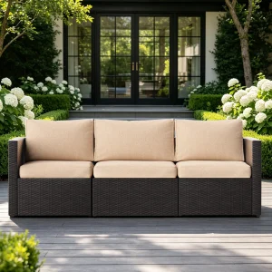 3-Seat Rattan Patio Sofa