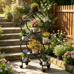 9-Tier Rolling Plant Stand