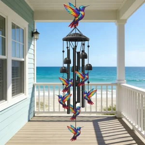 Colorful Hummingbird Wind Chime